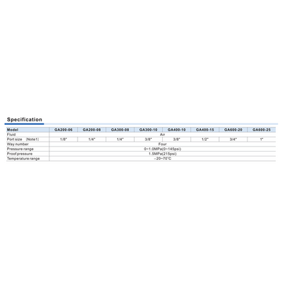 GA40010T AIRTAC DIVERTER BLOCK<BR>GA400 (DB) SERIES 3/8" NPT
